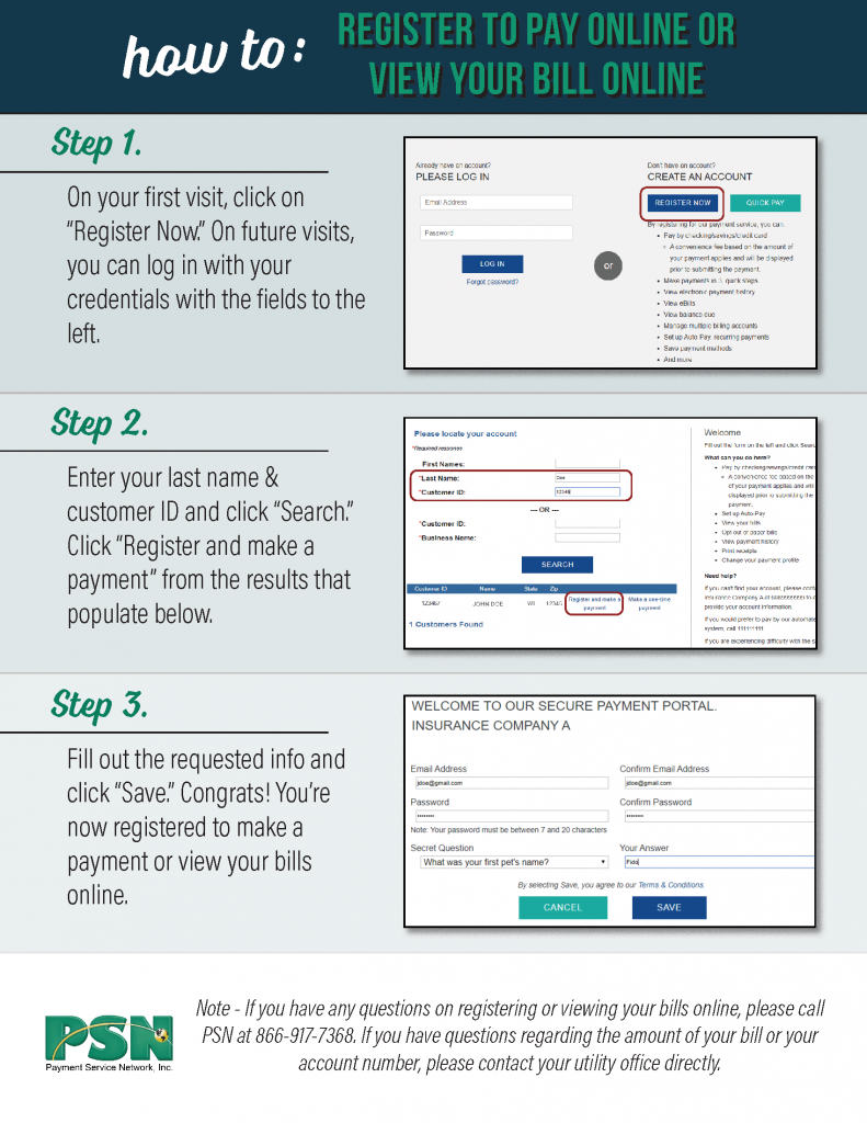Registering with PSN Catoosa Utility District Authority
